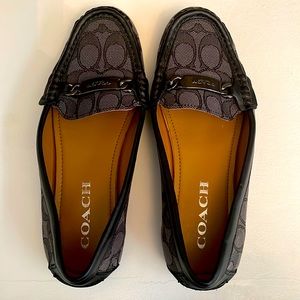 COACH Women's Fortunata Signature C Jacquard Loafers, (Black Smoke)